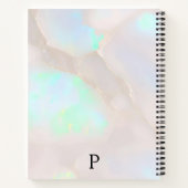 Carnet Chic de monogramme holographique opale iridescent (Dos)
