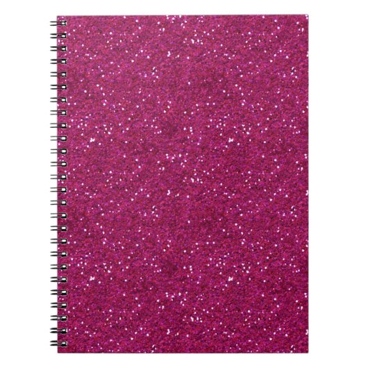Carnet Chic Éblouissant Paillettes Rose Chaud (Devant)