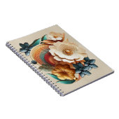 Carnet Chic, Elegant Crèmes & cuir texture fleur look (Côté Droit)