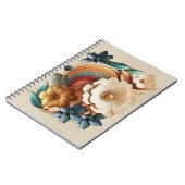 Carnet Chic, Elegant Crèmes & cuir texture fleur look (Côté gauche)