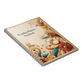 Carnet Chic, Elegant Crèmes & cuir texture fleur look (Côté Droit)