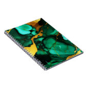 Carnet Chic Elegant vert foncé jaune Faux Marble (Côté Droit)
