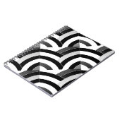 Carnet chic et moderne chevrons noir/blanc (Côté gauche)