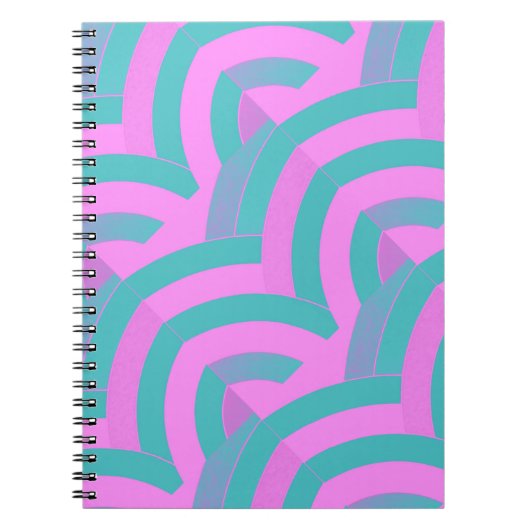 Carnet chic et moderne, chevrons rose/vert chic (Devant)