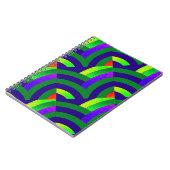 Carnet chic et moderne, les chevrons vert/violet (Côté gauche)