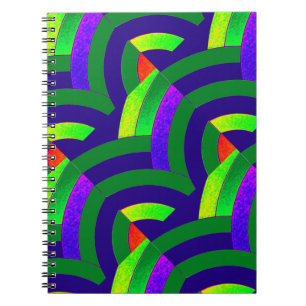 Carnet chic et moderne, les chevrons vert/violet