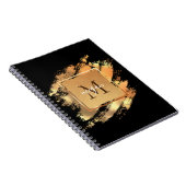 Carnet Chic Faux Gold Glam Brushstroke Monogramme (Côté Droit)