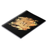 Carnet Chic Faux Gold Glam Brushstroke Monogramme (Côté gauche)