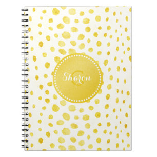 Carnet Chic faux or brillant imprimé guépard monogramme