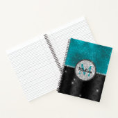 Carnet Chic faux Parties scintillant argent Turquoise noi (Intérieur)