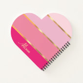 Carnet chic féminin or rose Nom (Dos)