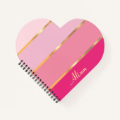 Carnet chic féminin or rose Nom (Devant)