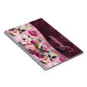 Carnet Chic floral Bourgogne rose violet parties scintill (Côté Droit)