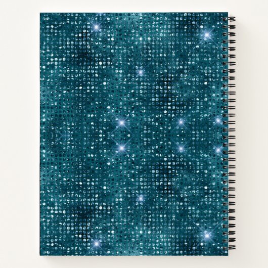 Carnet Chic floral glittery or Turquoise turquoise monogr (Dos)