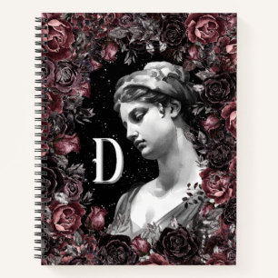 CARNET CHIC FLORAL VINTAGE BAROQUE MONOGRAM PERSONNALISÉ