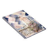 Carnet Chic French Blue Pink Paris Eiffel Tower (Côté Droit)