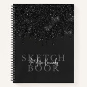 Carnet Chic Girly Black Parties scintillant Drives Monogr (Devant)
