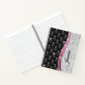 Carnet Chic girly faux parties scintillant argent noir ro (Intérieur)