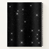 Carnet Chic girly faux parties scintillant argent noir tu (Dos)