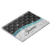 Carnet Chic girly faux parties scintillant argent noir tu (Côté gauche)