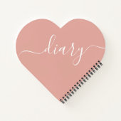 Carnet Chic Girly tendance moderne Blush Pink Heart Journ (Dos)