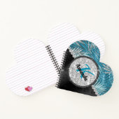 Carnet Chic girly turquoise aqua parties scintillant feui (Intérieur)