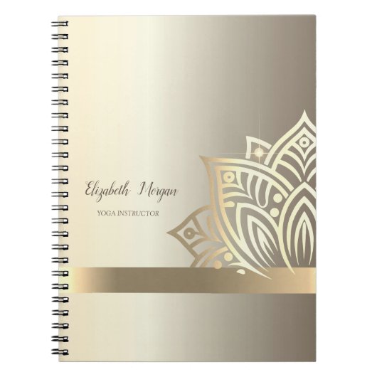 Carnet Chic Gold Lotus Flower Yoga  (Devant)