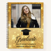 Carnet Chic Gold Sparkle Graduate Photo Graduate (Devant)