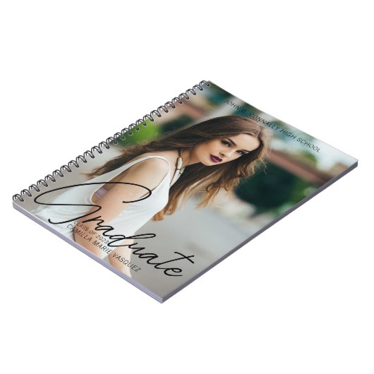 Carnet Chic Graduate Photo tendance Script Graduation Cad (Côté gauche)