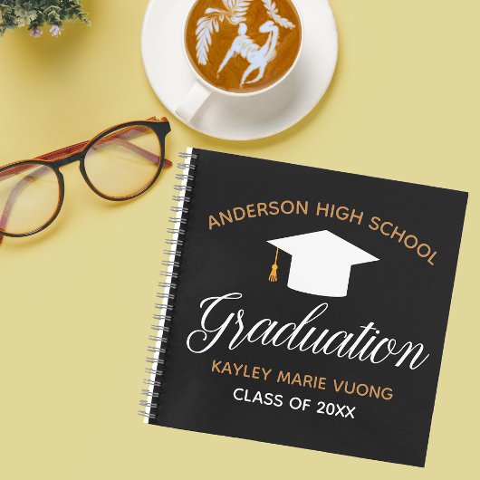 Carnet Chic Graduation Autographe Keepsaké Black Guest