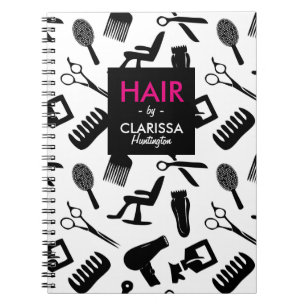 Carnet Chic Hair Stylist Motif Nom personnalisé