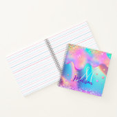 Carnet Chic holographique monogramme de parties scintilla (Intérieur)