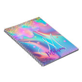 Carnet Chic holographique monogramme de parties scintilla (Côté Droit)
