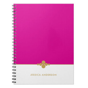 Carnet Chic Hot Pink White Gold Personalized