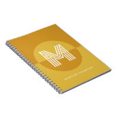 Carnet Chic Jaune Moutarde Géométrique Monogramme Moderne (Côté Droit)