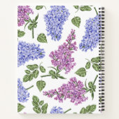 Carnet Chic Lavande Lilac Floral Pastel Vert Monogramme (Dos)