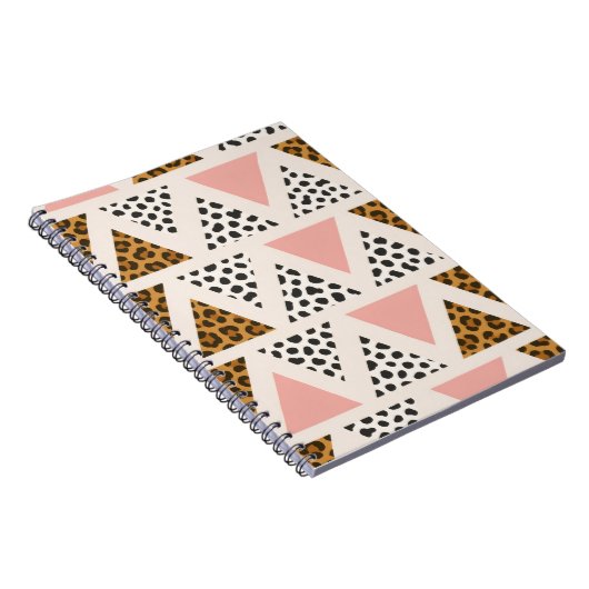Carnet Chic Leopard & Pink Triangle Pattern (Côté Droit)