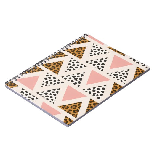 Carnet Chic Leopard & Pink Triangle Pattern (Côté gauche)