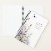 Carnet Chic Lilac Purple Fleur sauvage Papillon Aquarelle (À l'intérieur)