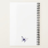 Carnet Chic Lilac Purple Fleur sauvage Papillon Aquarelle (Verso)