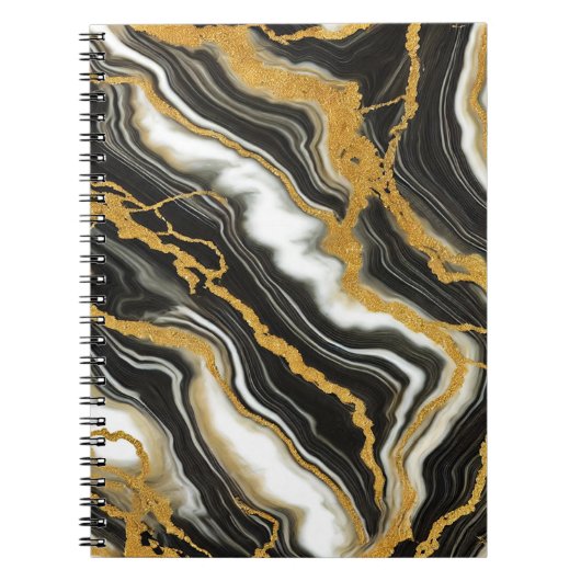 Carnet Chic Marbre Blanc Or Aspect Glam (Devant)