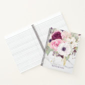 Carnet Chic Marbre Feminine Rose Aquarelle Florale (Intérieur)