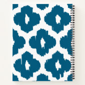 Carnet Chic Modern Blue & White Ikat Pattern Personalized (Dos)