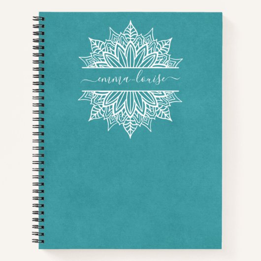 Carnet Chic moderne Circulaire Mandala Calligraphie Monog (Devant)