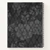 Carnet Chic moderne : Fleurs Grises avec Monogramme Diama (Dos)
