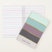 Carnet Chic moderne rayures personnalisées (À l'intérieur)