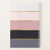 Carnet Chic moderne rayures personnalisées (Verso)