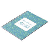 Carnet Chic Moderne Simple Élève Matière Vert Turquoise (Côté gauche)