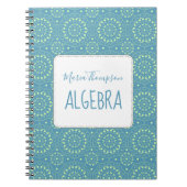 Carnet Chic Moderne Simple Élève Matière Vert Turquoise (Devant)