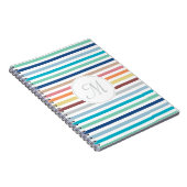 Carnet Chic Monogram Pastel Arc-en-ciel bandes horizontal (Côté Droit)